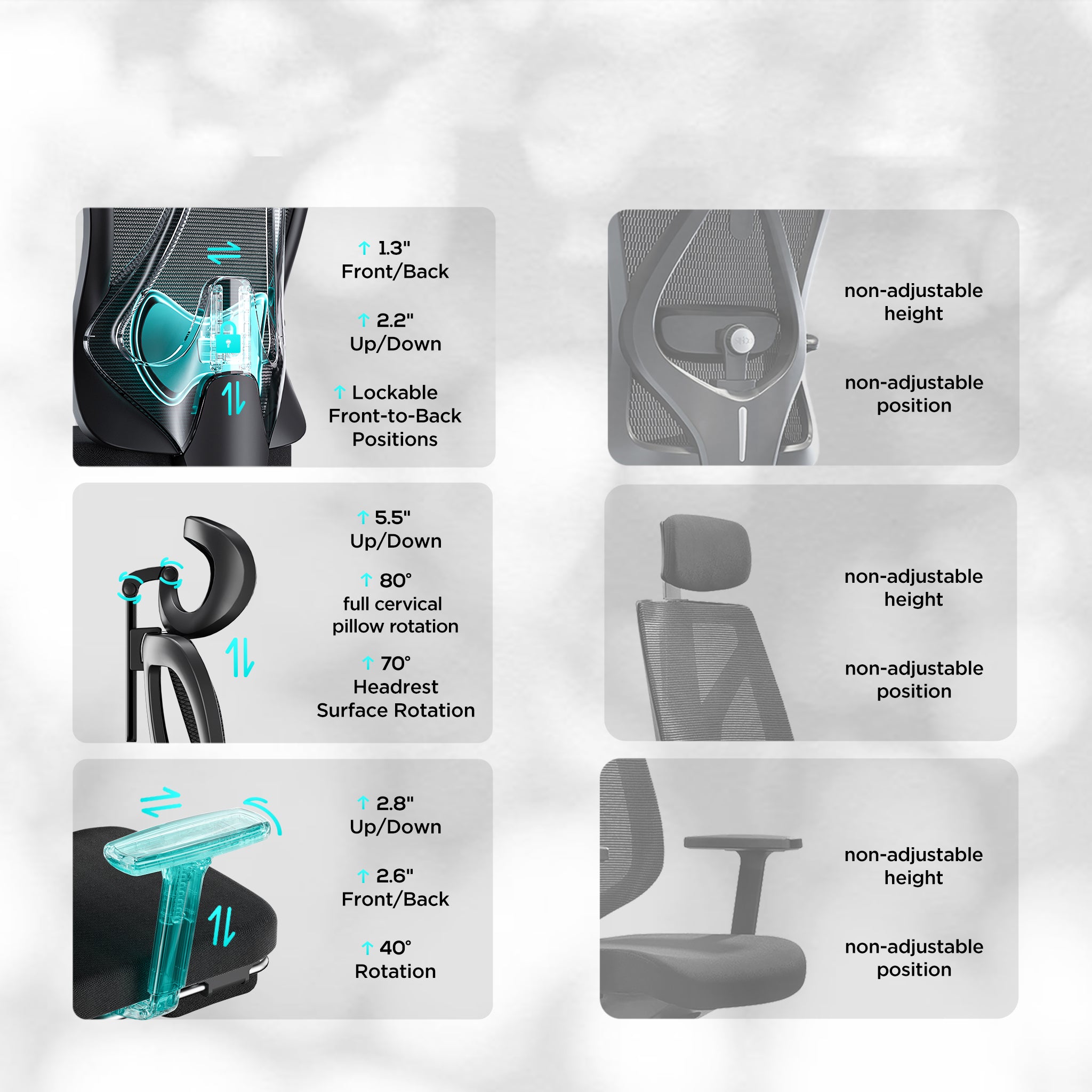 Hbada_P3_office_Chair with footrest upgrade black  ergonomic design