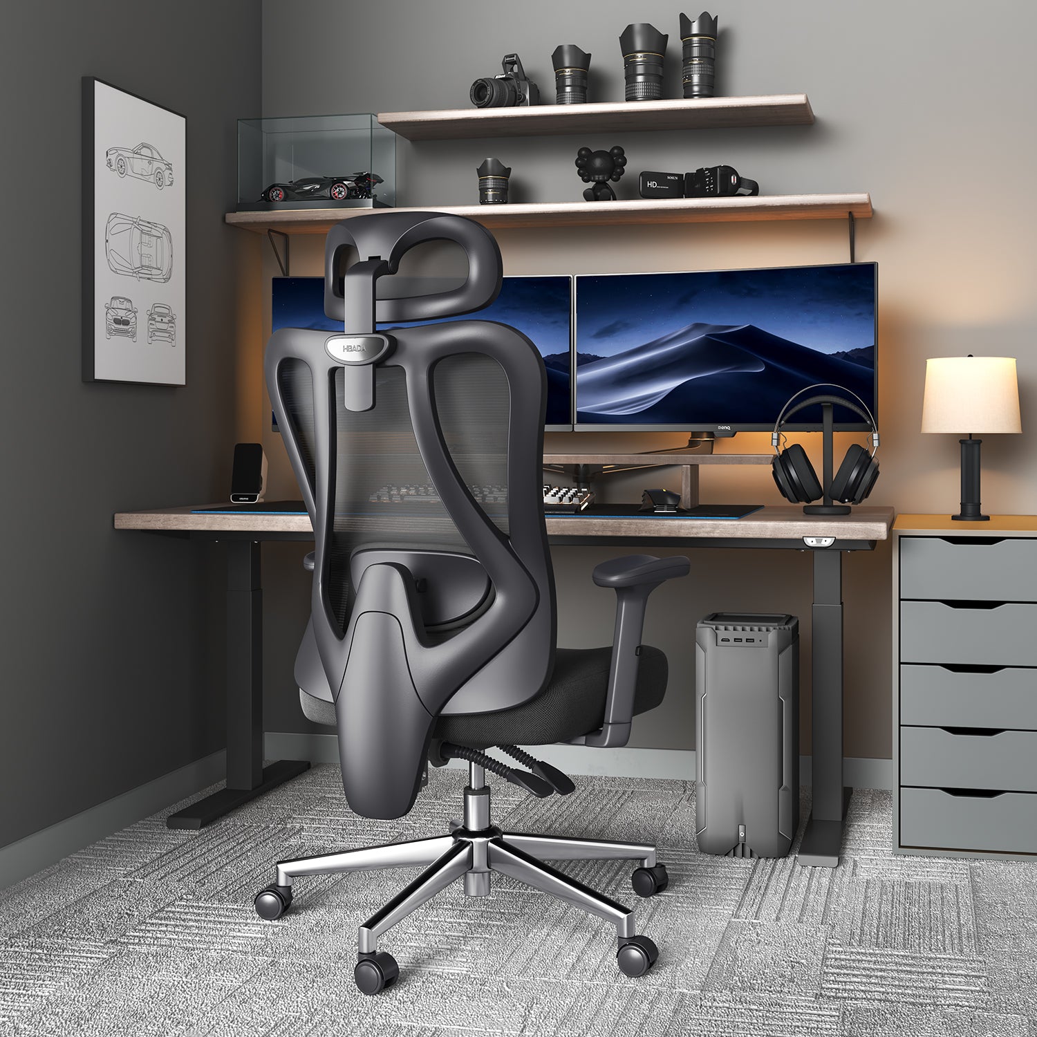 Hbada_P3_office_Chair without footrest  black in use