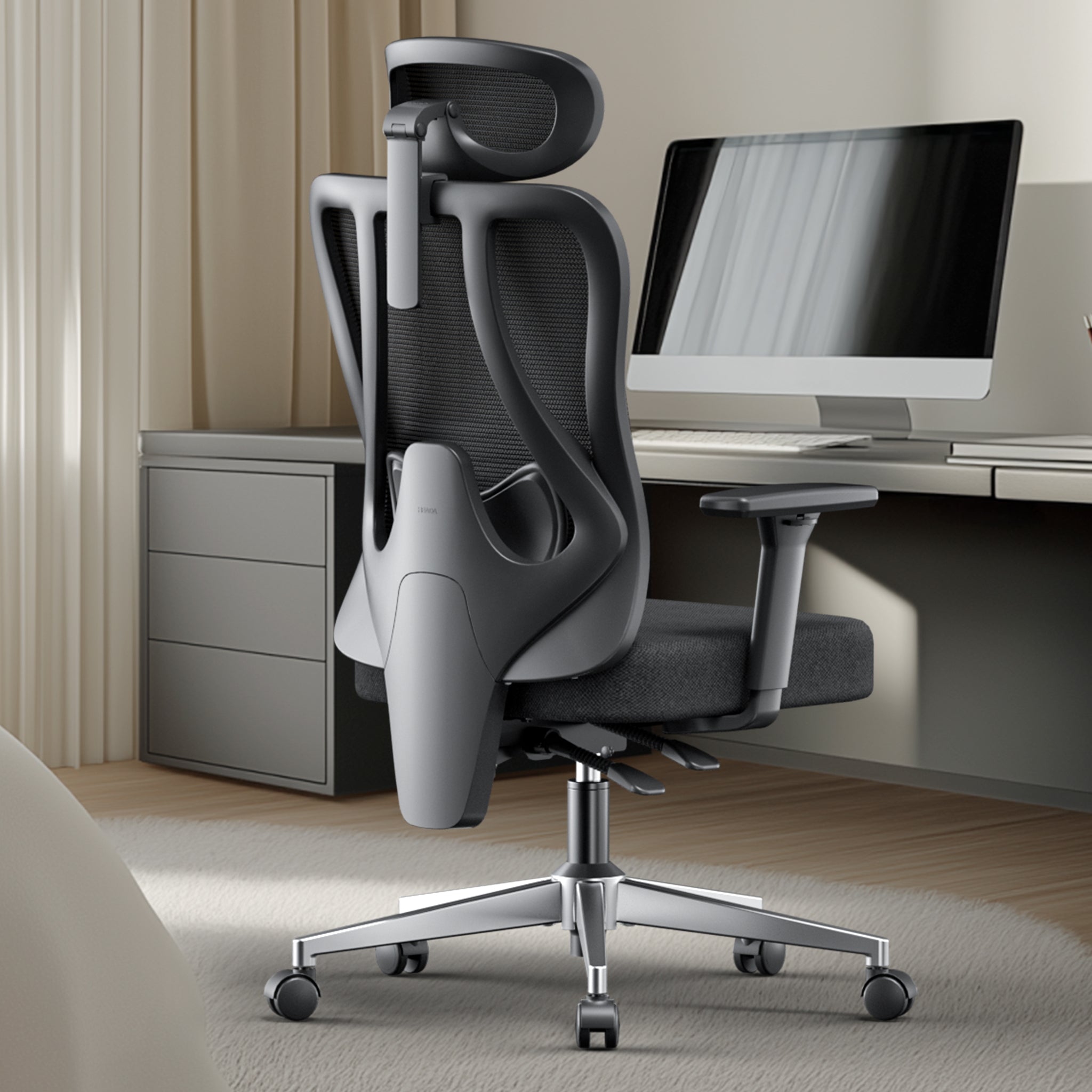 Hbada_P3_office_Chair without footrest  black upgrade in use