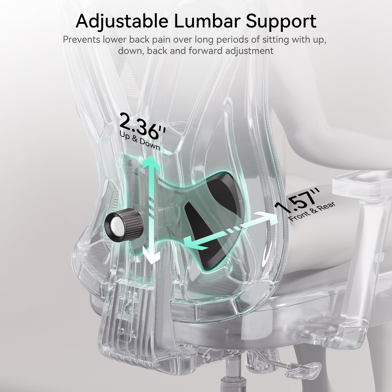 Hbada_P3_office_Chair without footrest  gray lumbar support
