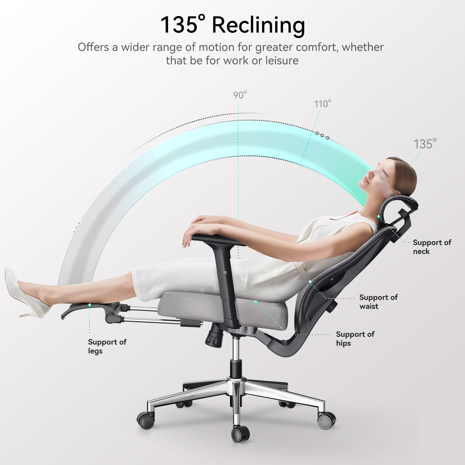 Hbada_P3_office_Chair without footrest  gray reclining angle