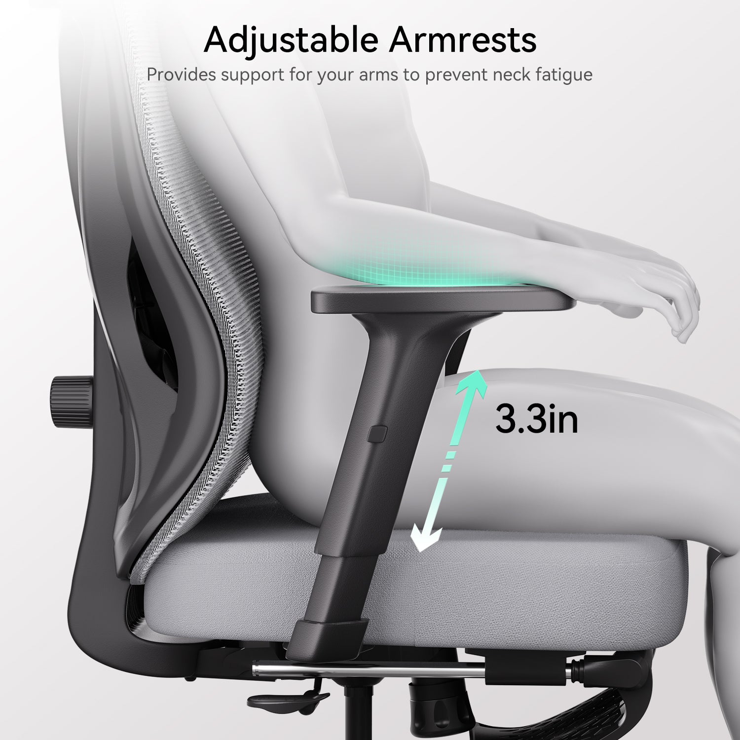 Hbada_P3_office_Chair without footrest  gray armrests