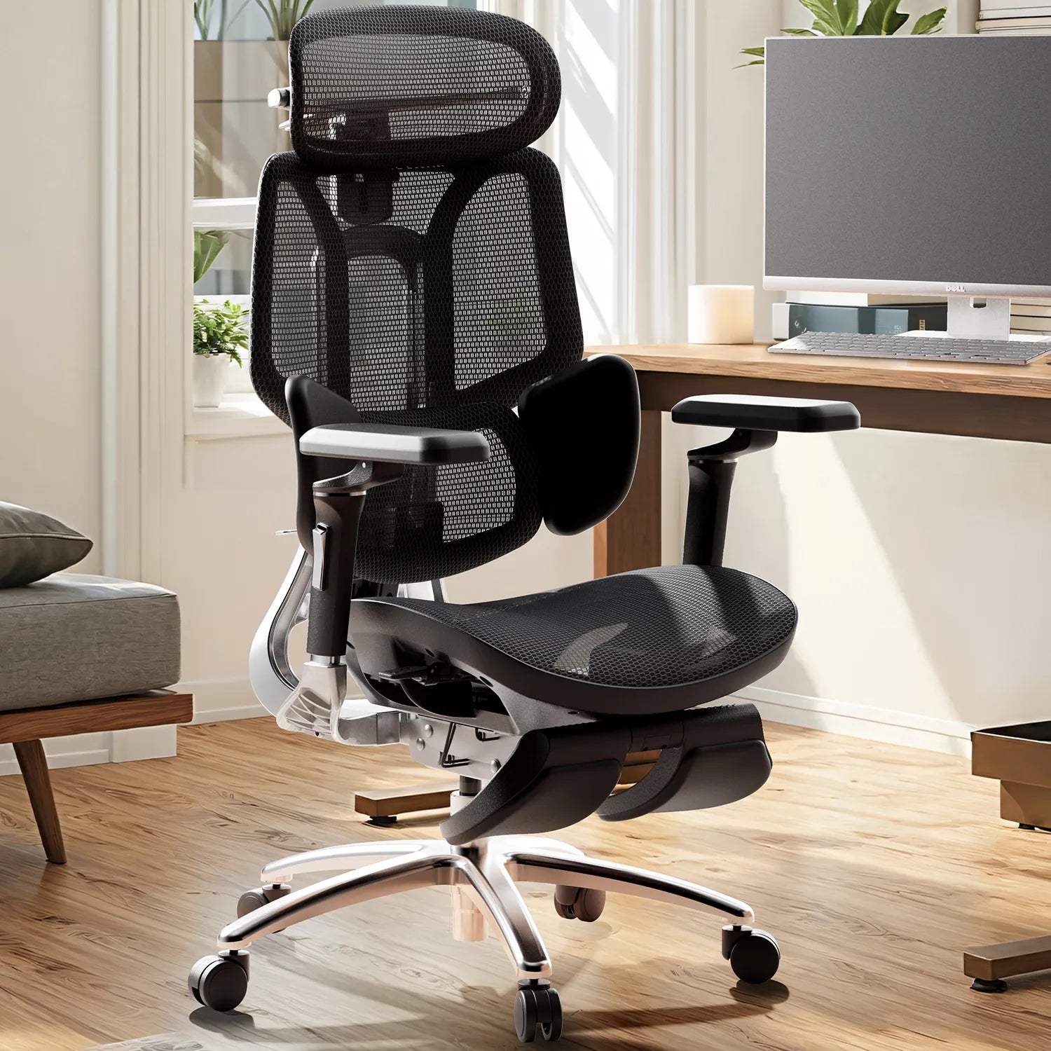 HBADA E3 Ultra Ergonomic Office Chair Futuristic(with Footrest) black in room