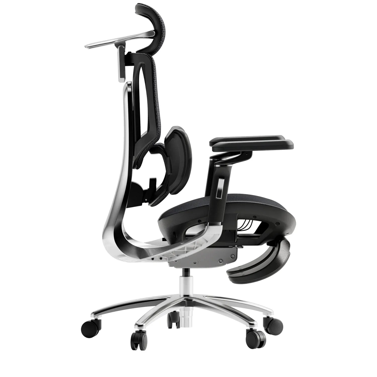 HBADA E3 Ultra Ergonomic Office Chair Futuristic(with Footrest) black right