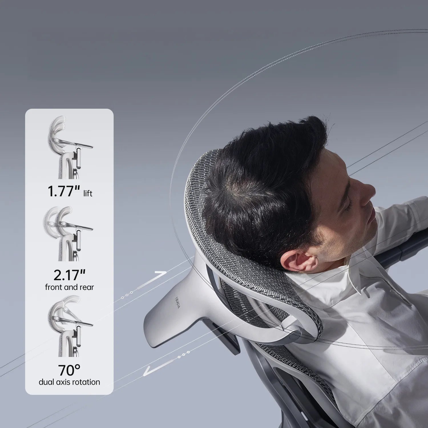 HBADA E3 Ultra Ergonomic Office Chair Futuristic(with Footrest) gray headrest