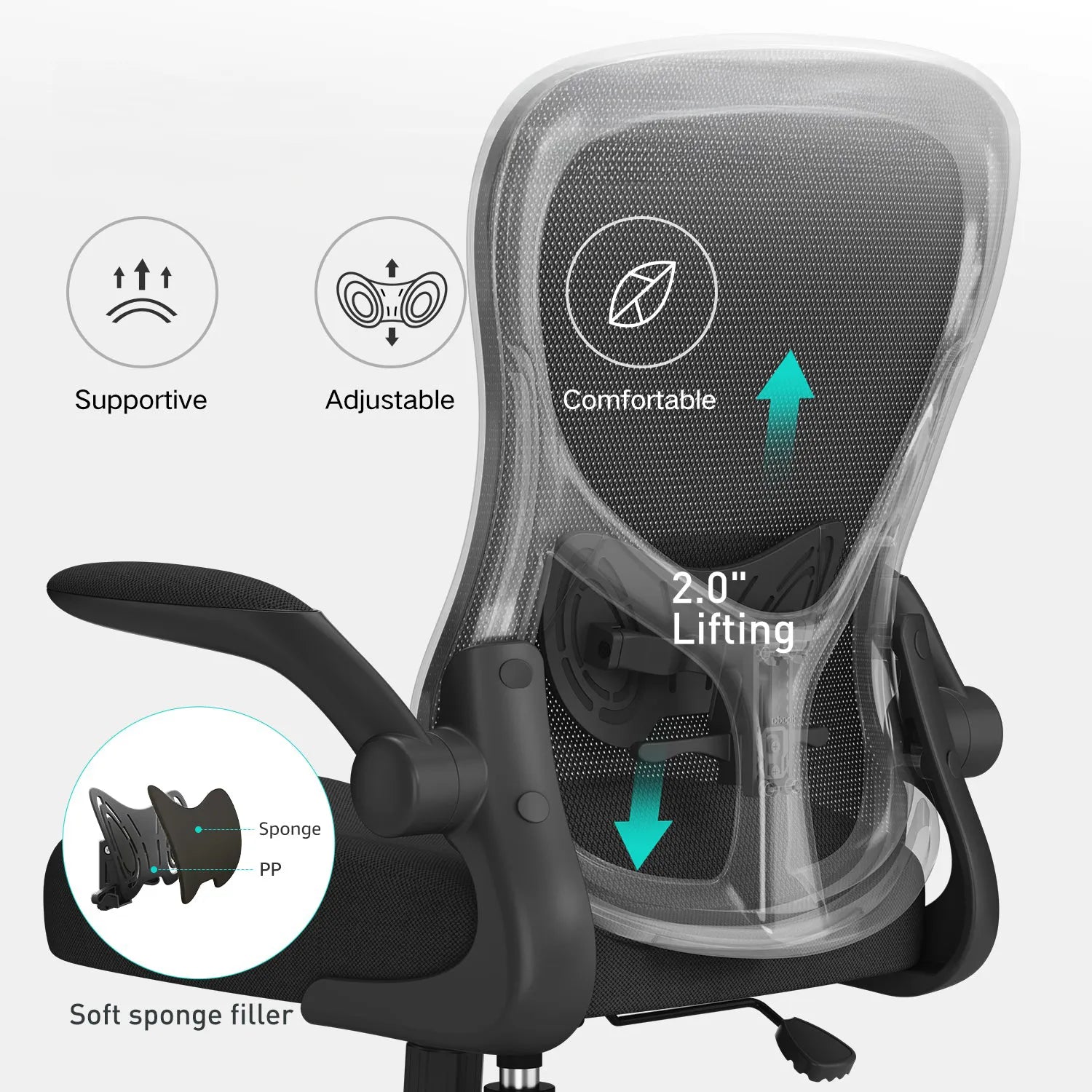 Hbada_J3_office_Chair black lumbar support