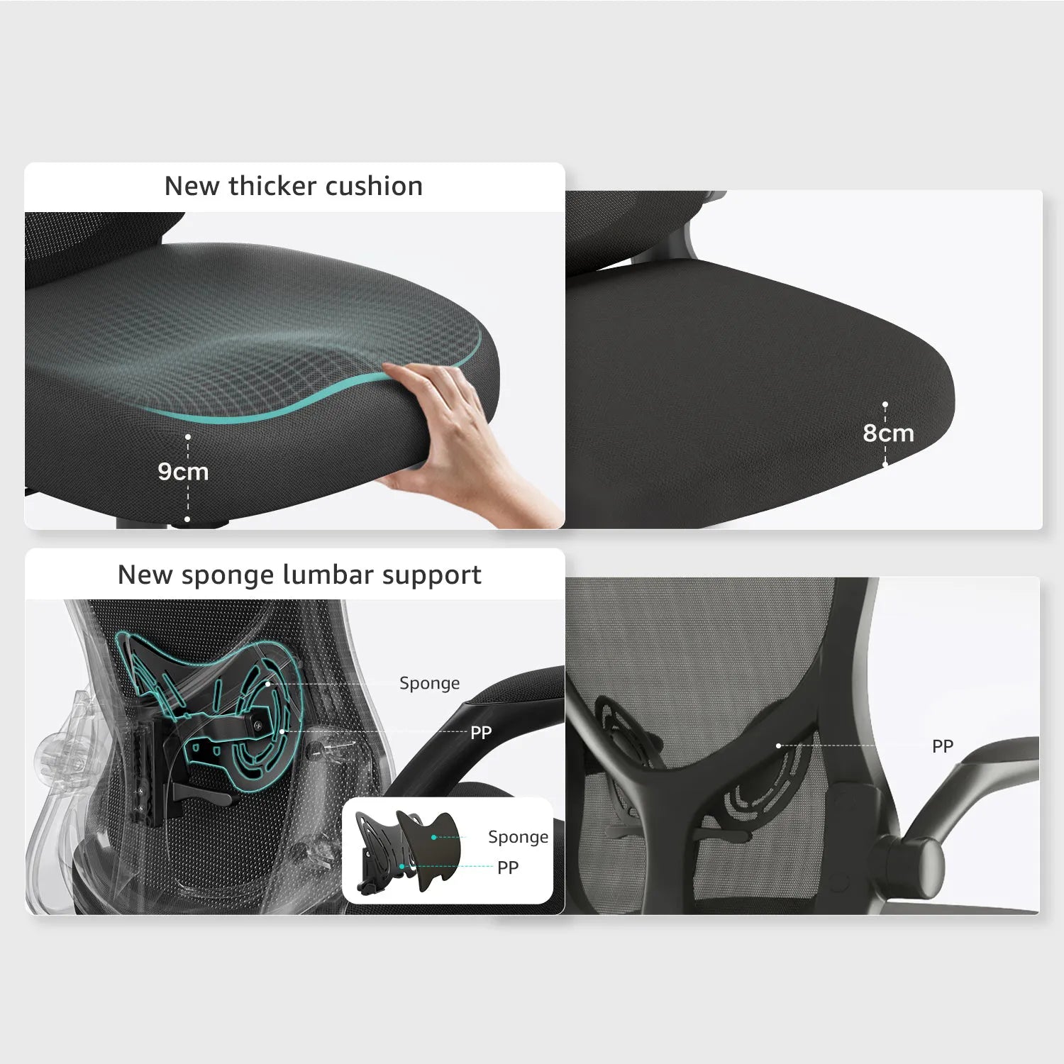 Hbada_J3_office_Chair black seat/lumbar support