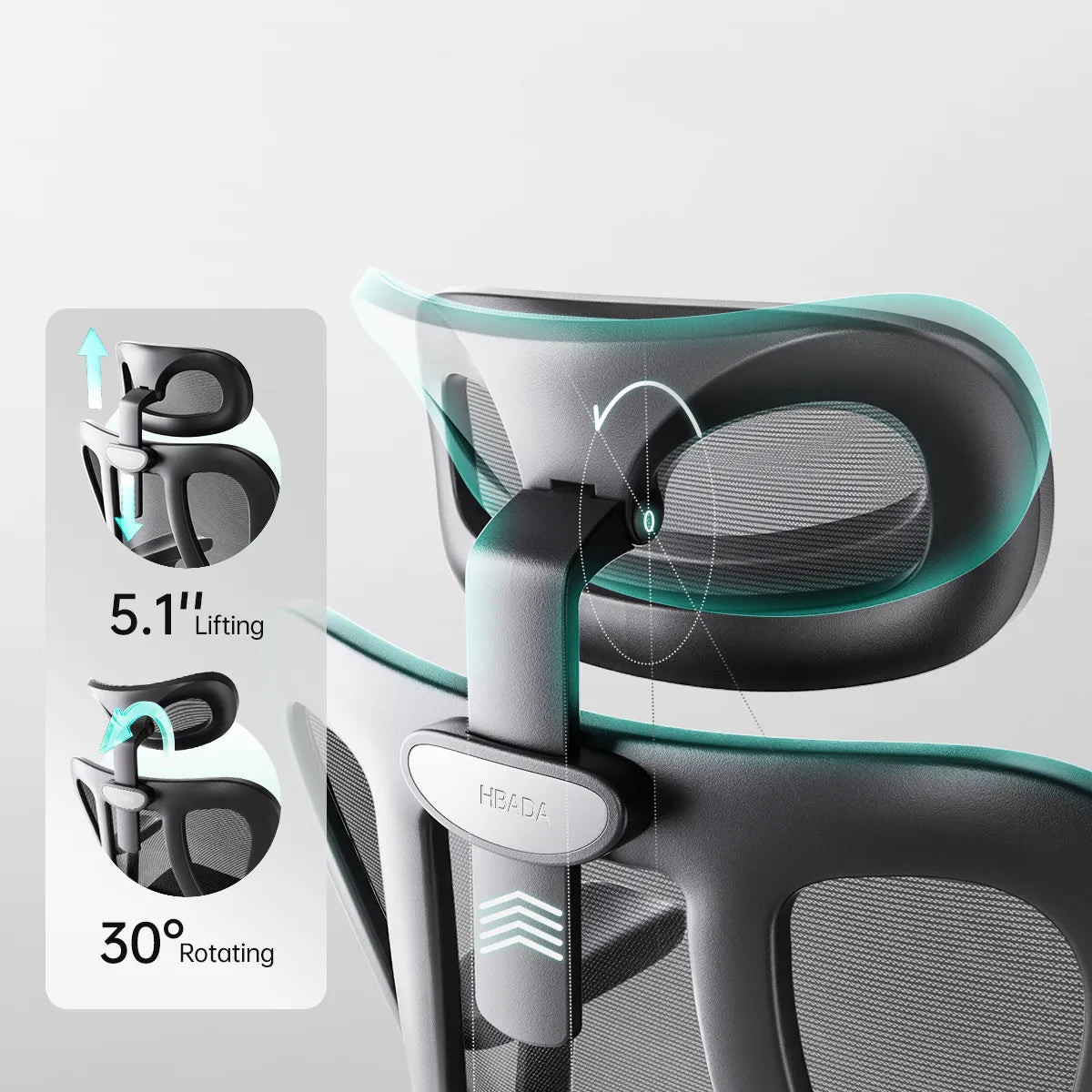 Hbada_P3_office_Chair with footrest black headrest