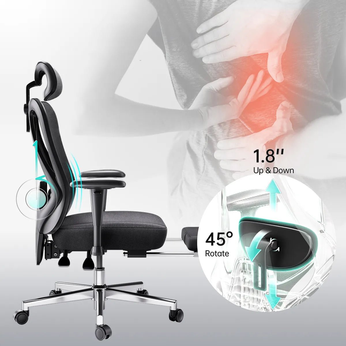 Hbada_P3_office_Chair with footrest black lumbar support