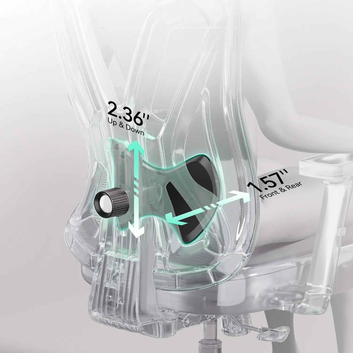 HBADA P5 Ergonomic Office Chair with Footrest gray lumbar support